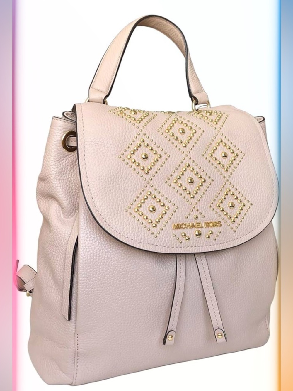 Michael Kors NWT Riley Large Studded Backpack in the color "Ballet" pink
$478